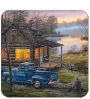 Cork Back Coaster-Holiday Design-CABIN & BLUE TRUCK-Create Your Own Set!