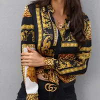 在飛比找ETMall東森購物網優惠-Sexy long-sleeved leopard prin