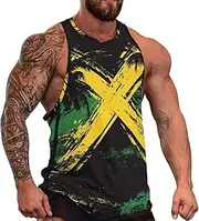 [joo meryer] JooMeryer Jamaica Flag Tank Top for Mens Vintage Jamaican Shirts Crew Neck Sleeveless T-Shirts