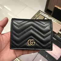 在飛比找Yahoo奇摩拍賣-7-11運費0元優惠優惠-Gucci 皮夾 Marmont Card Case 紅 黑