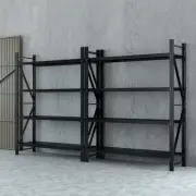 4Mx2.4M Garage Shelving Warehouse Rack Black ABCX2