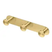 Gatco 1282 Glamour Triple Robe Hook Rack - Brass
