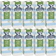 NEW 10x Devondale Skim Extra Light Long Life UHT Milk 1L Box Carton BULK