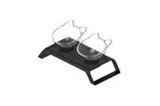 2x200ml Elevated Cat Bowl Stand - Double Dinner Pet Kitten Food Twin Feeder