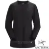 【加拿大 ARCTERYX 始祖鳥】女款 Quadra 彈性長袖圓領防曬快乾排汗衣(立體剪裁)/26833 黑