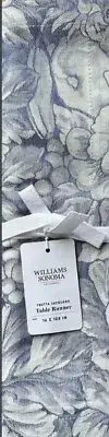 Williams Sonoma FRUTTA JACQUARD Table Runner 16”x 108” Blue NWT