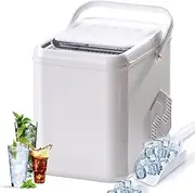 Electric Countertop Ice Maker, 105W Ice Maker Machine with Ice Scoop, 2 Sizes of Ice, 9 Ice Cubes in 6 Mins, Self-Cleaning Ice Cube Maker for Home, Kitchen, Office
