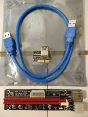 Ubit Latest PCI-E GPU Riser Express Cable 16X to 1X (6pin / MOLEX/SATA)