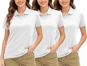 [Decrum] Polo Shirts for Women Pack of 3 Trendy Casual Multipack Collared Womens Golf Shirt Short Sleeve Tops