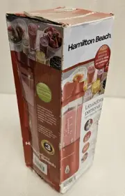 Hamilton Beach Portable Blender for Shakes Smoothies Red 51101RV With Travel Lid
