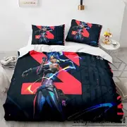f913 Bed Sheets Game Neon Valorant Bedding Set Duvet Cover Bed Set Quilt Cover Pillowcase Comforter king Queen Size Boys Adult BeddingBed Sheets Rt9