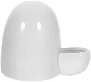 ROMISBABA Ceramic Pet Water Dispenser Feeder Automatic Drinking Bowl for Hamsters Rabbits Small Pets White for Absences