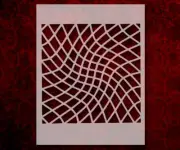 Squares Square Illusion Bent Pattern 8.5" x 11" Stencil FAST FREE SHIPPING (638)