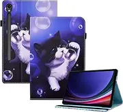 [CXTcase] Case for Samsung Galaxy Tab S9 2023 11.0 Inch, Protective Cover Case with Stand Function for Samsung Galaxy Tab S9 2023 (SM-X710/X716B/X718U), Bubble Cat