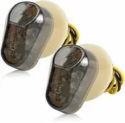 TDR 2pcs Smoke Flush Mount LED Turn Signal Light Blinker For Motorcycle