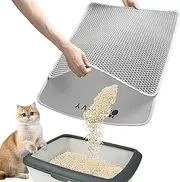 Norvy Large Cat Litter Mat 75 X 55 cm Litter Trapping Mat for Litter Box Honeycomb Black Hole Waterproof Urine Proof Trapper Kitty Litter Mat Scatter Control Easy Clean Rug for Litter Tray