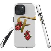 For iPhone 15 Case, Shielding Cover, Letter F