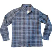 NWT prAna Mens Copper Skies Lined Flannel Shirt Jacket Shacket Plaid Button Down