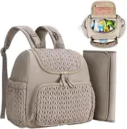 Generisch Nappy Backpack, Comfortable Baby Hamper Backpack, Mommy Backpack Bag, Nappy Backpack, Large Storage Organiser with Changing Pad, Pram Straps for Maternity Travel for M