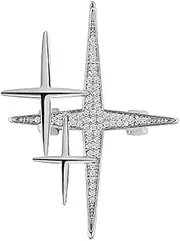 [Izpack] 14K Gold Plated Cross Star Lapel Brooch Pin for Women Girls Men Cubic Zirconia Crystal Starburst Clip Sweater Collar Scarves Dress Jackets Backpacks Badge Corsage Brooches Pins Dainty Jewelry Gifts Accessories