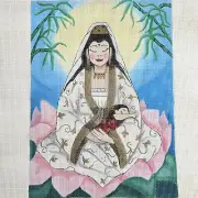 JAQUELINE HAND PAINTED NEEDLEPOINT CANVAS: LOVE MOTHER AND CHILD BM