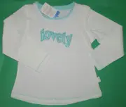 3 3t NWT Pumpkin Patch PIONEER PRINCESS White Aqua Lovely SHIRT Top Girls