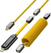 AOHI DIY 240W USB C Cable Set with 512GB USB C Flash Drive, 2-in-1 PD 3.1 Fast Charging and Data Storage Cable Set with USB 3.2 Gen2 Type C SSD USB Drive for MacBook, iPhone 16,Galaxy S24,Amber