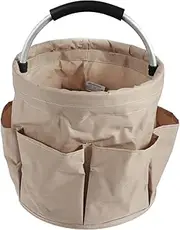 Multifunctional Storage Bag, Car Cleaning Organizer, Garden Bucket Organizer, Storage Basket for Indoor Outdoor Use (Khaki)