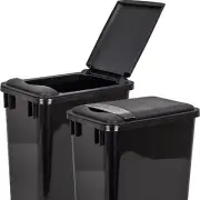 One Black Plastic Lid For 35 Quart Heavy Duty Kitchen Cabinet Trash Garbage Can
