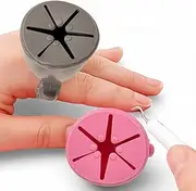 MIJOMA Fingerfall Collector Set of 2 - Collection Ring for Plotter Remnants & Nail Polish Holder - Flexible Silicone DIY Helper - Pink & Grey - Reusable & Practical