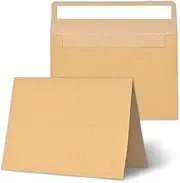 HOMESAN Brown A4 blank Cards and Envelopes 4x6, Self-Seal Thank you Blank Greeting Cards and Envelopes,brown A4 blank cards with 30 Pack Envelopes, for DIY,Greeting Cards,, A4(Kraft)30pack