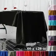 24 pcs 60x126" RECTANGLE Satin TABLECLOTHS Wedding Party Banquet Ceremony Linens