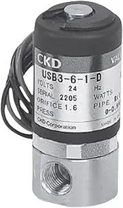 Compact Direct Acting 2-Port Valve, Open When Powered, USB3-6-2-B-DC12V
