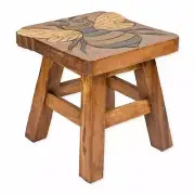 Bumble Bee Hand Carved Acacia Hardwood Decorative Short Stool
