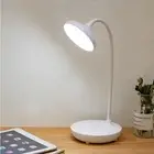 AA (White With Cable)LED Desk Lamp Three Level Touch Dimming Eye Protection USB
