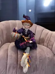 28" Halloween Fall Elf Fairy Posable Shelf Sitter Witch Home Decor NWT purple
