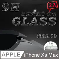 在飛比找PChome24h購物優惠-2入 APPLE iPhone Xs Max 9H 鋼化玻璃