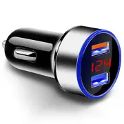 Car Cigarette Charger Lighter Dual USB LED Voltmeter For Apple iPhone Samsung (for: Renault)