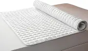 Mattress Protector Portable Pad Cover Sheet Soft Bed Grey Mattress Cover Luxury Quilted Breathable Mattress Pad Cover with Elastic Straps(White,180x200cm(71x80inch))