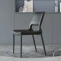 在飛比找樂天市場購物網優惠-意式簡約現代餐椅超纖皮椅北歐極簡餐廳椅子輕奢家用皮餐椅設計師