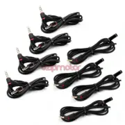 4X 3.5MM AUX M/M RIGHT-ANGLE+M/F EXTENSION STEREO CABLES BLACK LG G3 OPTIMUS PRO