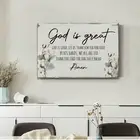 God is Great - Christian CANVAS Home Decor Wall hangings, Scripture, Trust God