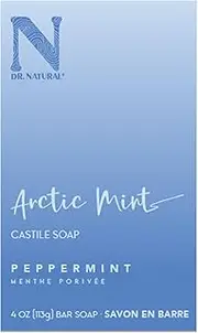 Dr. Natural Castile Bar Soap - Gentle Invigorating Body Wash for Sensitive Skin - Deeply Moisturizing Body Soap with Shea Butter - Arctic Mint - 113 g