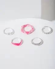 Pink Textured Ring Pack