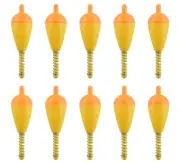 10PCS Hard ABS Fishing Float Bobbers Orange for Crappie Panfish Walleyes