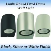 Fixed Down Limbe Round GU10 Exterior Wall Light with various Globe Options