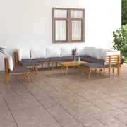 12 Piece Garden Lounge Set with Cushions Solid Wood Acacia vidaXL