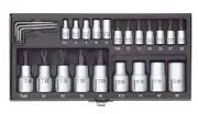 24 PIECE TORX TX SOCKET SET 1/4" 1/2" DRIVE PROXXON 23102