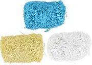 LALAFINA 3 Packs Decorative Shredded Paper Present Box Filling Grass Wrinkled Paper for Present Packaging Basket Filler Birthday Wedding Valentine Day Decor