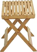 CONGARTENO Folding Bamboo Stool Portable Stool for Shoes Changing Home Outdoor Use